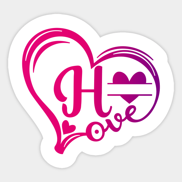 letter h monogram in the shape of love Sticker by Candy Store